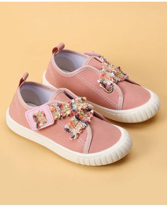 Cute Walk by Babyhug Velcro Closure Casual Shoes With Lace Detailing - Pink