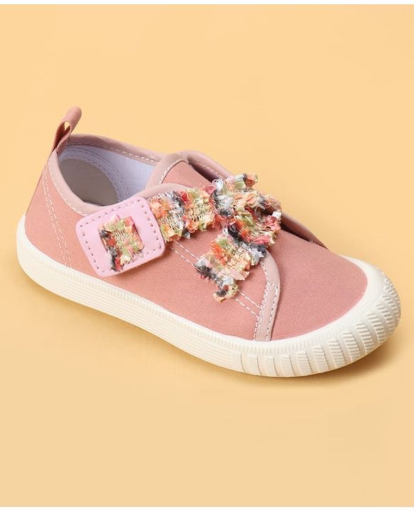 Cute Walk by Babyhug Velcro Closure Casual Shoes With Lace Detailing - Pink