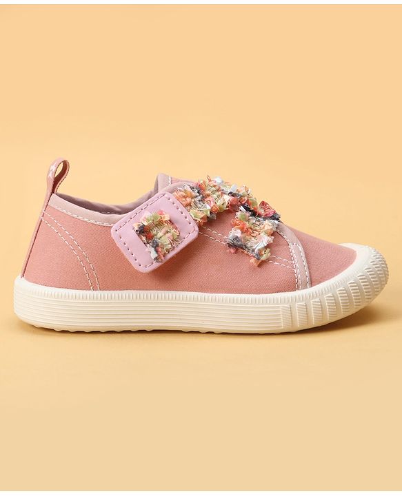 Cute Walk by Babyhug Velcro Closure Casual Shoes With Lace Detailing - Pink