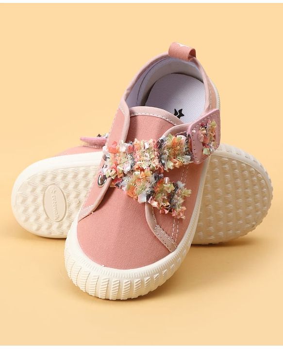 Cute Walk by Babyhug Velcro Closure Casual Shoes With Lace Detailing - Pink