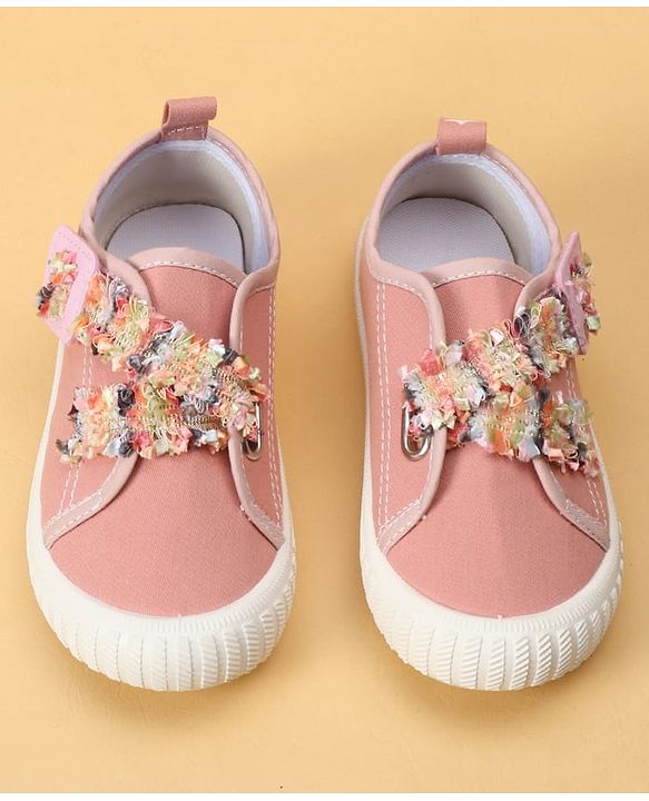 Cute Walk by Babyhug Velcro Closure Casual Shoes With Lace Detailing - Pink