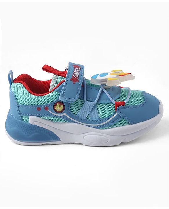 Cute Walk by Babyhug Velcro Closure Sneaker With Space Rocket Applique - Grey