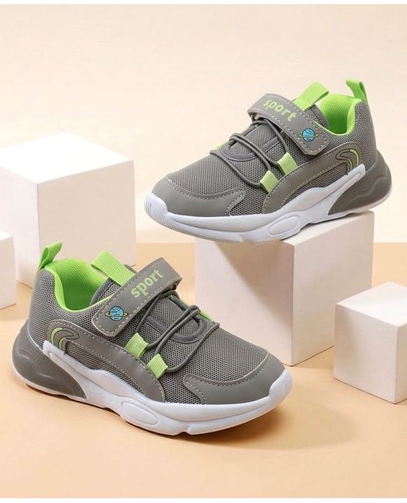 Cute Walk by Babyhug Velcro Closure Solid Sneakers - Grey
