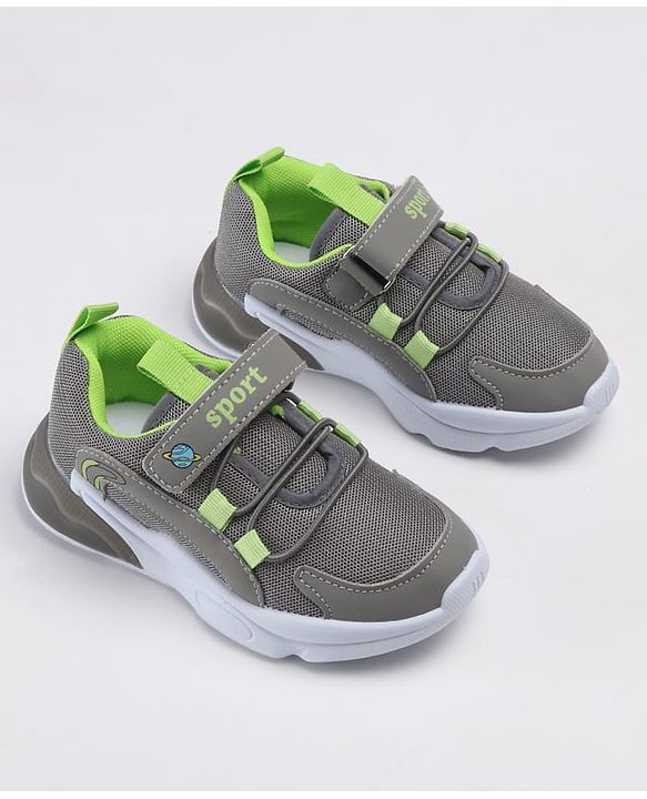 Cute Walk by Babyhug Velcro Closure Solid Sneakers - Grey