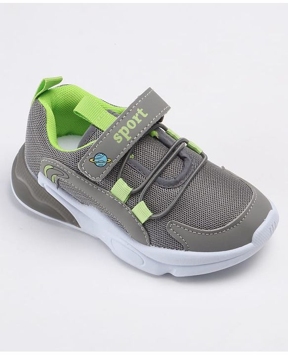 Cute Walk by Babyhug Velcro Closure Solid Sneakers - Grey