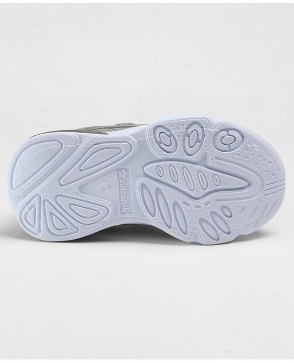 Cute Walk by Babyhug Velcro Closure Solid Sneakers - Grey