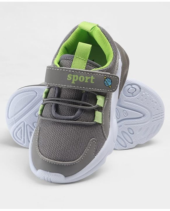 Cute Walk by Babyhug Velcro Closure Solid Sneakers - Grey