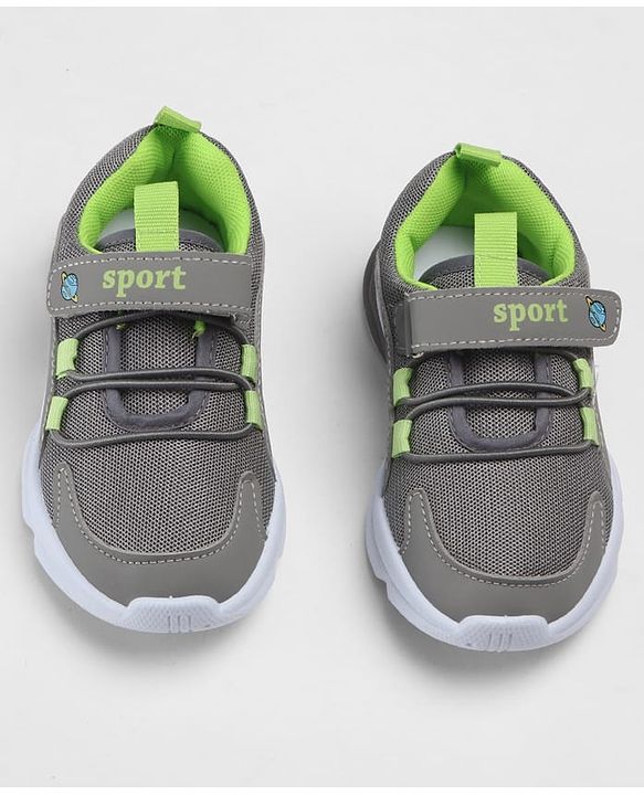 Cute Walk by Babyhug Velcro Closure Solid Sneakers - Grey