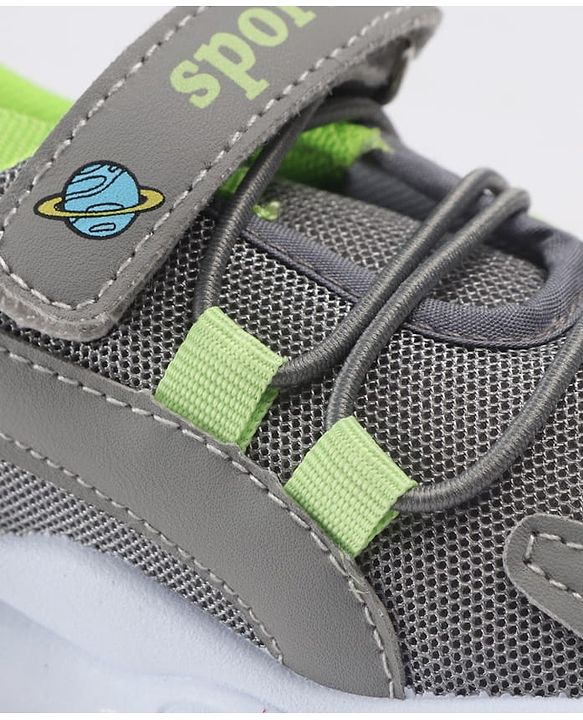 Cute Walk by Babyhug Velcro Closure Solid Sneakers - Grey