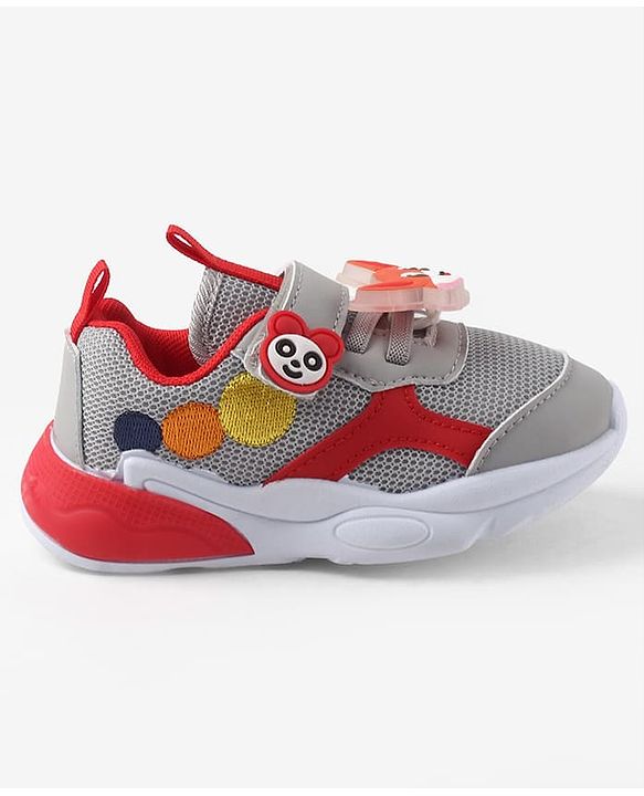 Cute Walk by Babyhug Velcro Closure Sneaker With Fox Applique - Red