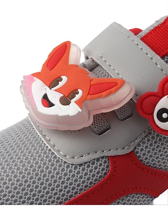 Cute Walk by Babyhug Velcro Closure Sneaker With Fox Applique - Red