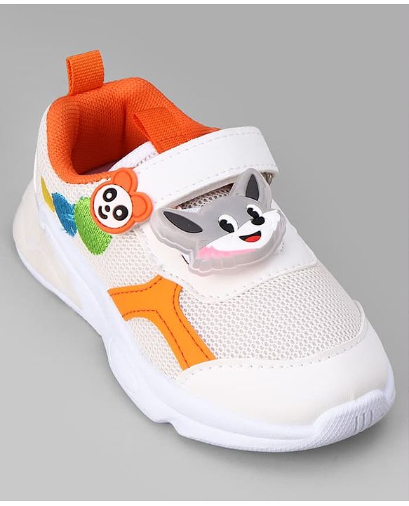Cute Walk by Babyhug Velcro Closure Sneaker With Fox Applique - Red