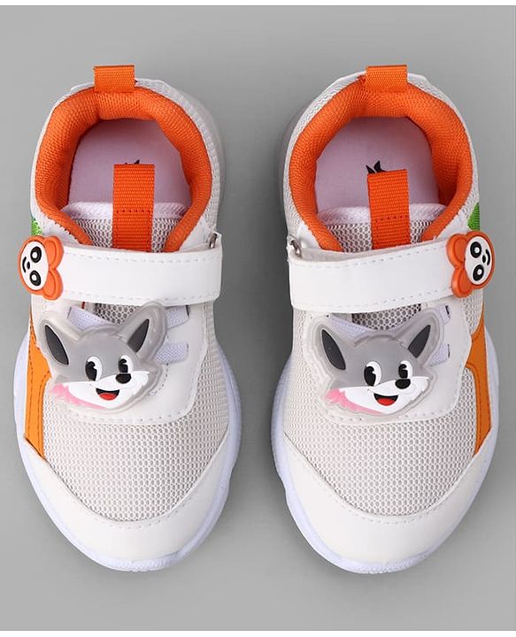 Cute Walk by Babyhug Velcro Closure Sneaker With Fox Applique - Red
