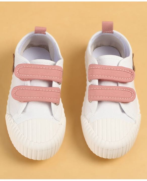 Cute Walk by Babyhug Velcro Closure Casual Shoes with Teddy Applique - Peach
