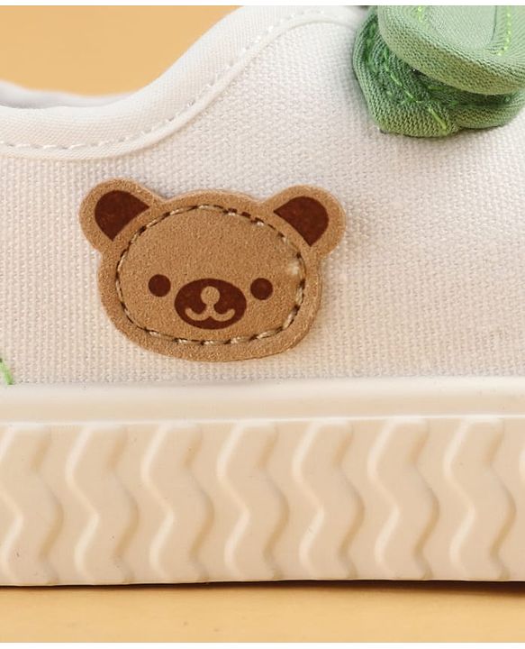 Cute Walk by Babyhug Velcro Closure Casual Shoes with Teddy Applique - Peach