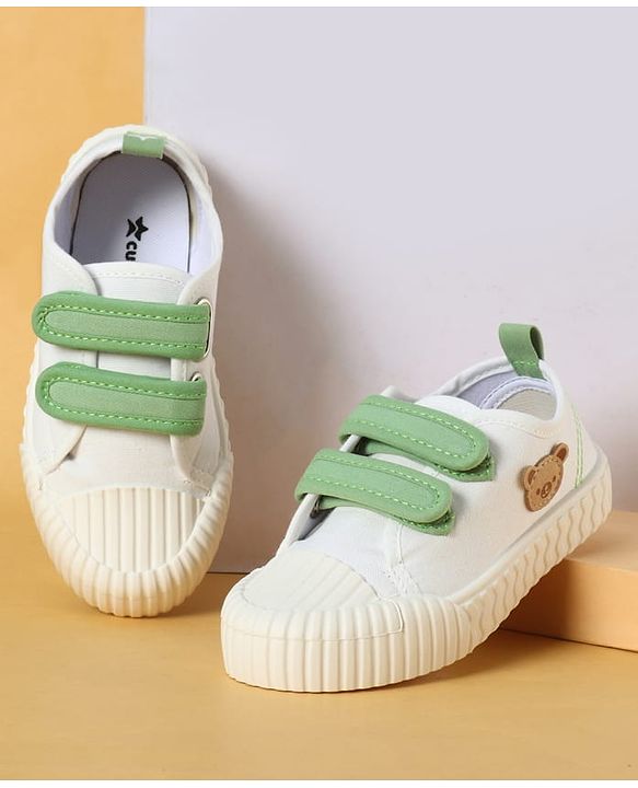 Cute Walk by Babyhug Velcro Closure Casual Shoes with Teddy Applique - Peach