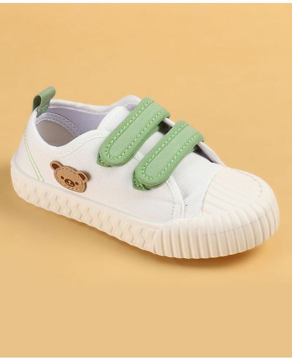 Cute Walk by Babyhug Velcro Closure Casual Shoes with Teddy Applique - Peach