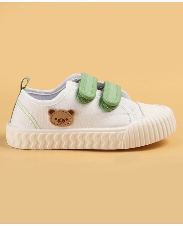 Cute Walk by Babyhug Velcro Closure Casual Shoes with Teddy Applique - Peach