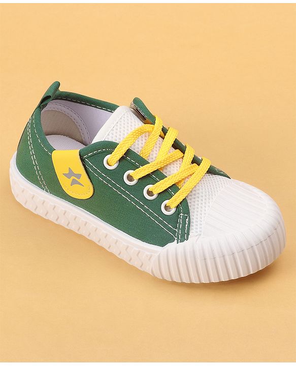 Cute Walk by Babyhug Lace Up Solid Casual Shoes - Dark Green