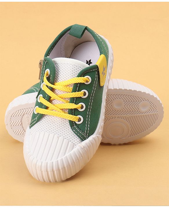 Cute Walk by Babyhug Lace Up Solid Casual Shoes - Dark Green