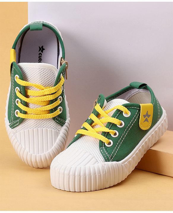 Cute Walk by Babyhug Lace Up Solid Casual Shoes - Dark Green