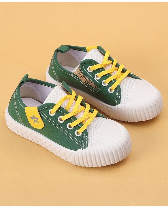 Cute Walk by Babyhug Lace Up Solid Casual Shoes - Dark Green