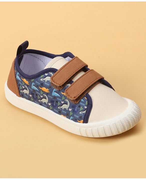 Cute Walk by Babyhug Velcro Closure Dino Printed Casual Shoes - Tan