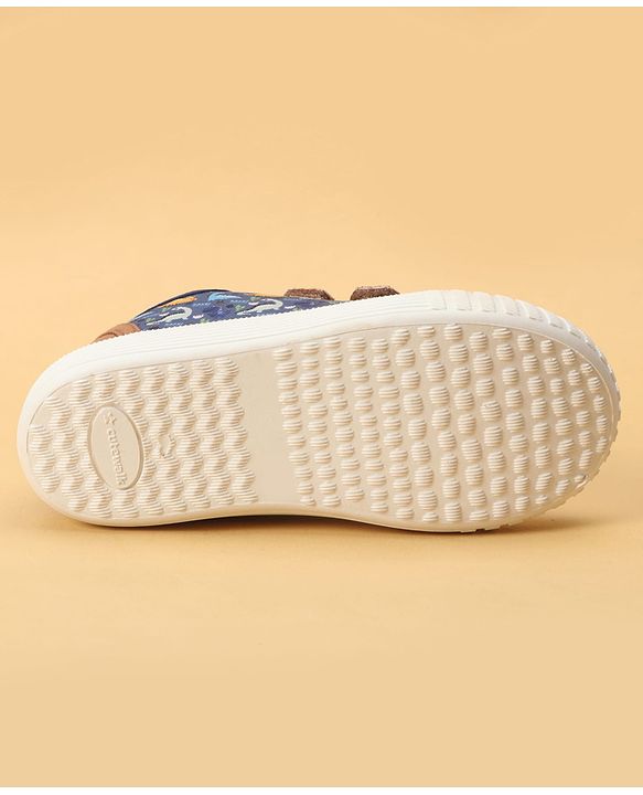 Cute Walk by Babyhug Velcro Closure Dino Printed Casual Shoes - Tan
