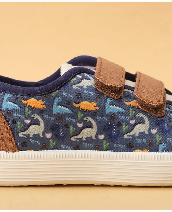Cute Walk by Babyhug Velcro Closure Dino Printed Casual Shoes - Tan