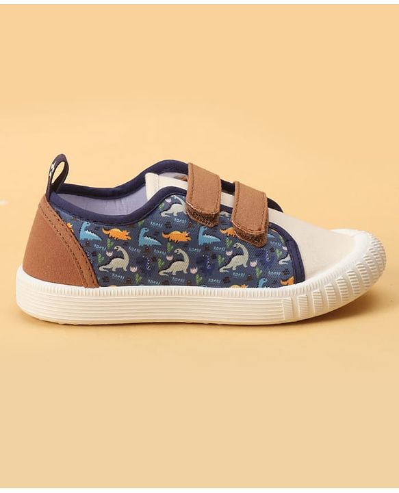 Cute Walk by Babyhug Velcro Closure Dino Printed Casual Shoes - Tan