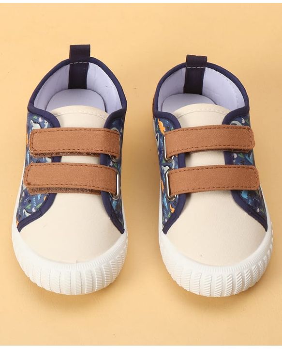 Cute Walk by Babyhug Velcro Closure Dino Printed Casual Shoes - Tan