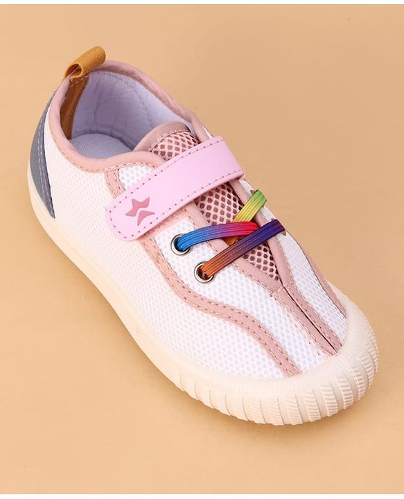 Cute Walk by Babyhug Velcro Closure Casual Shoes With Star Print - Pink