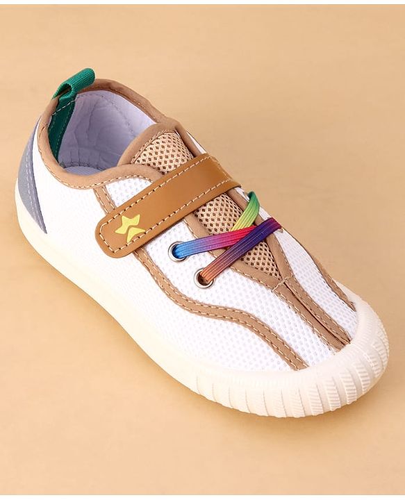 Cute Walk by Babyhug Velcro Closure Casual Shoes With Star Print - Pink