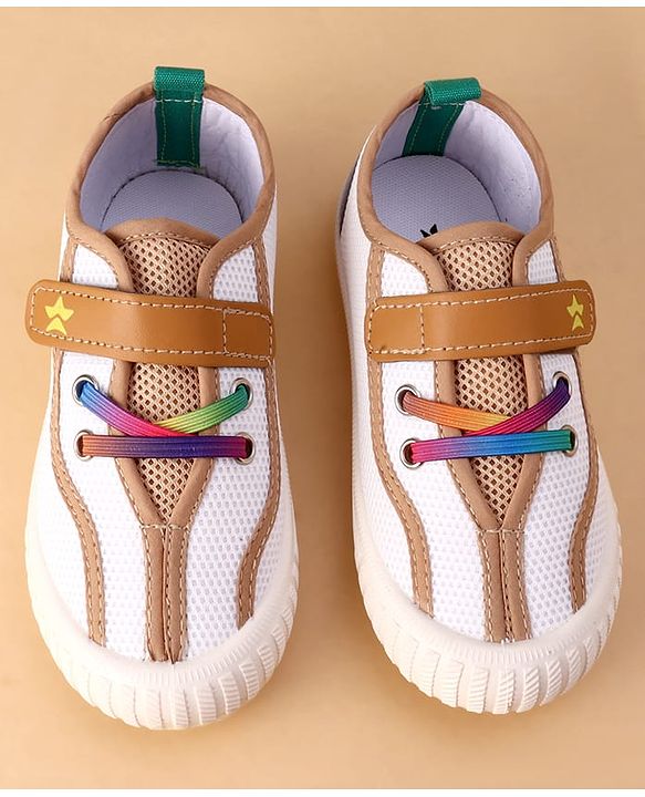 Cute Walk by Babyhug Velcro Closure Casual Shoes With Star Print - Pink