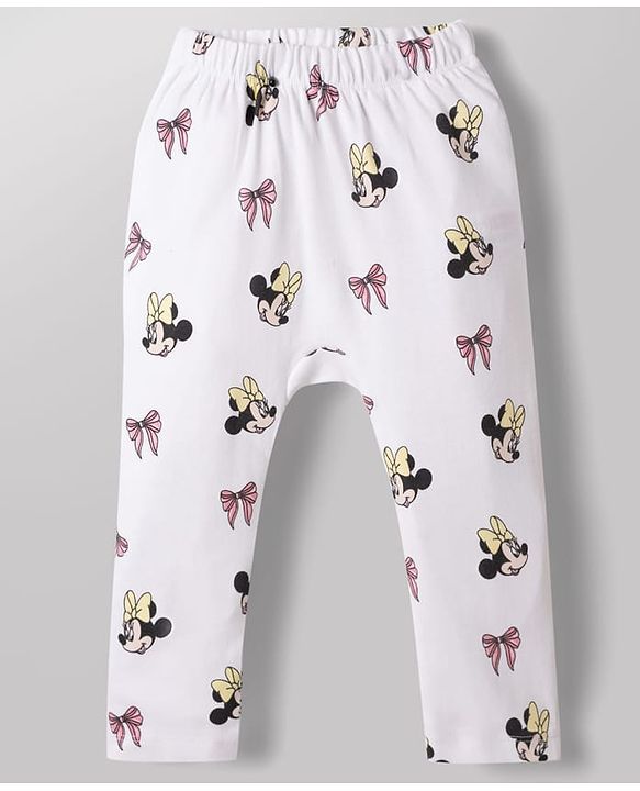 Babyhug Disney Interlock Knit Full Length Diaper Leggings with Minnie Mouse Graphics Pack of 2 - Multicolor