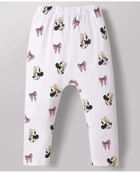 Babyhug Disney Interlock Knit Full Length Diaper Leggings with Minnie Mouse Graphics Pack of 2 - Multicolor
