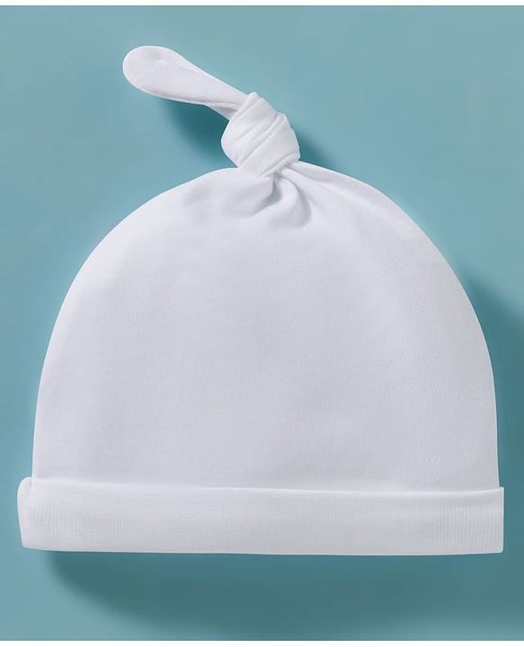 Babyhug Disney Interlock Knit Pony Caps with Disney Character Graphics Pack of 2 White - Diameter 15 cm