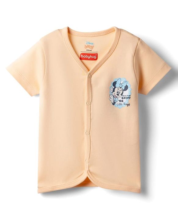 Babyhug Interlock Knit Half Sleeves Jhablas with Minnie Mouse Graphics Pack of  2- Sky &  Peach