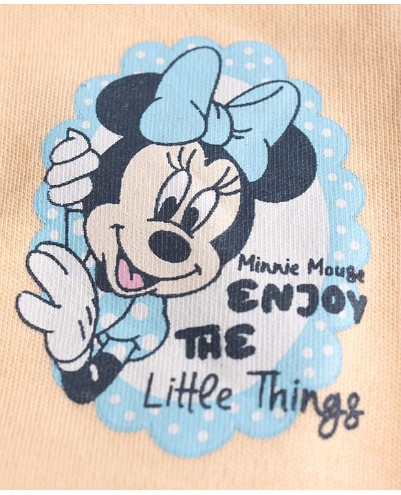 Babyhug Interlock Knit Half Sleeves Jhablas with Minnie Mouse Graphics Pack of  2- Sky &  Peach