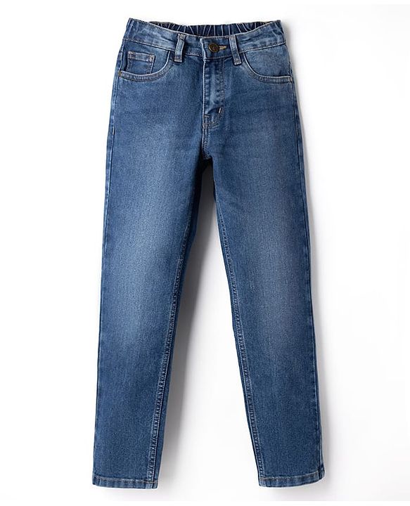 Pine Kids Denim Woven Washed Full Length Jeans - Blue