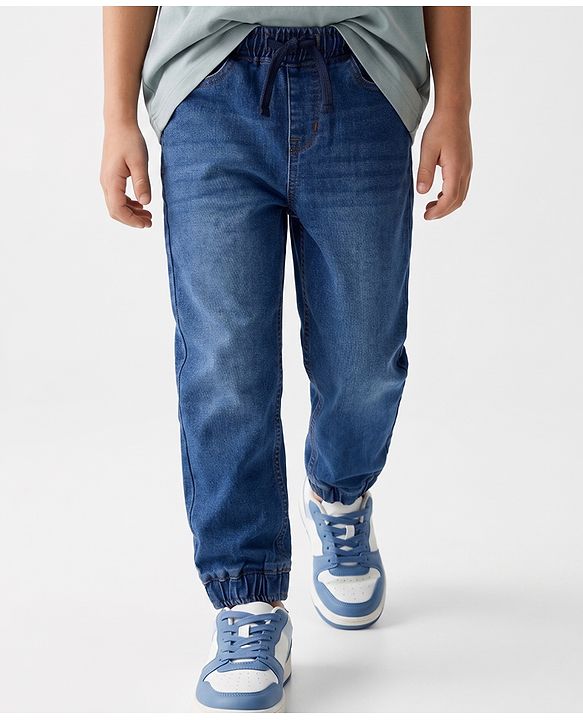 Pine Kids Denim Woven Full Length Washed Jeans - Navy Blue
