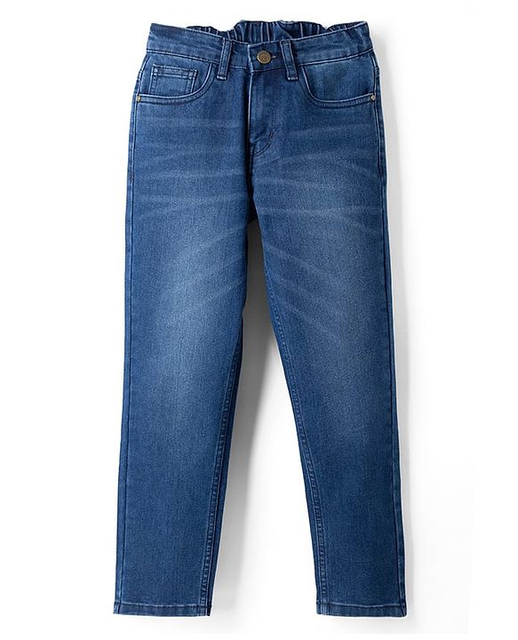 Pine Kids Denim Woven Washed Full Length Jeans - Blue