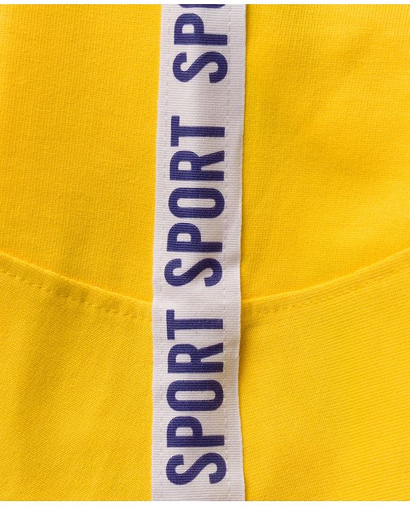 Pine Kids 100% Cotton Knit Full Sleeves Text Printed Sweatshirt - Yellow & Navy Blue