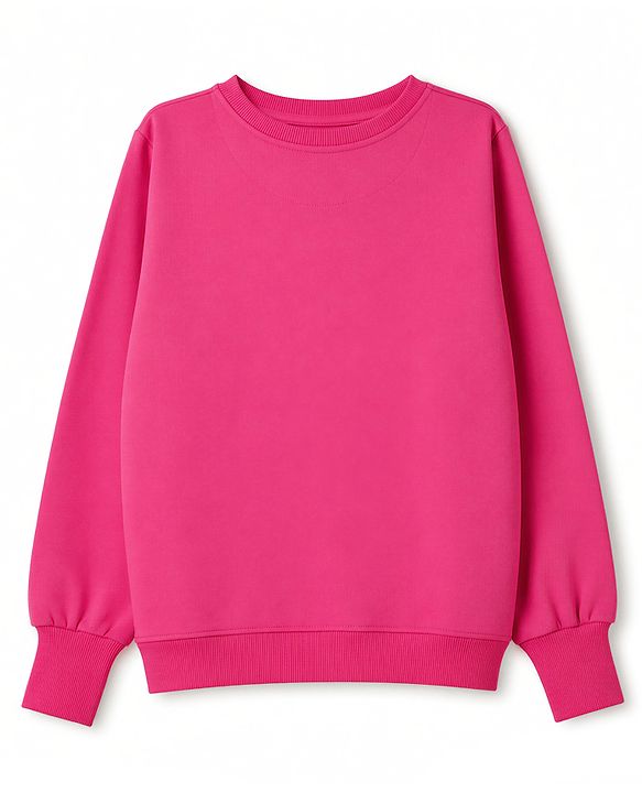 Pine Kids Cotton Knit Full Sleeves Sweatshirts With Sequin Detailing Bow - Pink