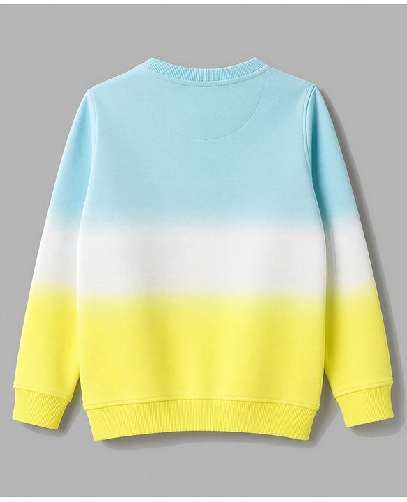 Pine Kids 100% Cotton Knit Full Sleeves Cool Printed Sweatshirt - Light Blue