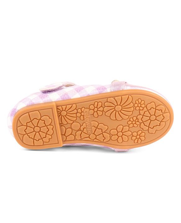 Cute Walk by Babyhug Velcro Closure Ballerina With Butterfly Applique & Pearl Embellishment - Pink