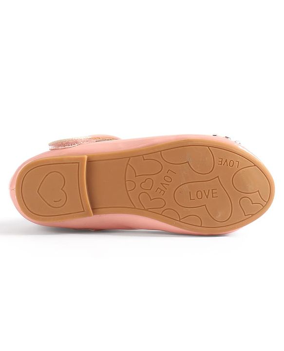Cute Walk by Babyhug Velcro Closure Ballerina with Bow Applique - Pink