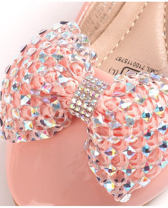 Cute Walk by Babyhug Velcro Closure Ballerina with Bow Applique - Pink