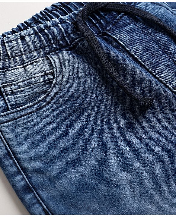 Pine Kids Woven Full Length Washed Denim Jeans - Blue