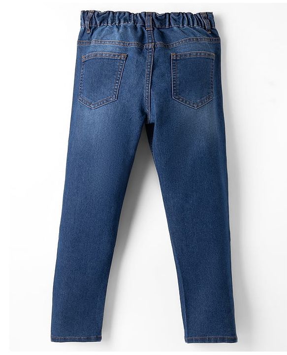 Pine Kids Denim Woven Full Length Washed Jeans - Blue